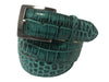 Alligator Skin Handpainted Belt Turquoise/Black