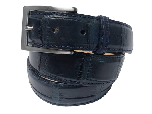 Alligator Skin Matte Belt Navy