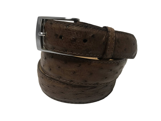 Ostrich Skin Belt Brown