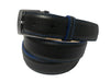 Calf Skin Pebble Belt Black / Blue Stitch & Edge
